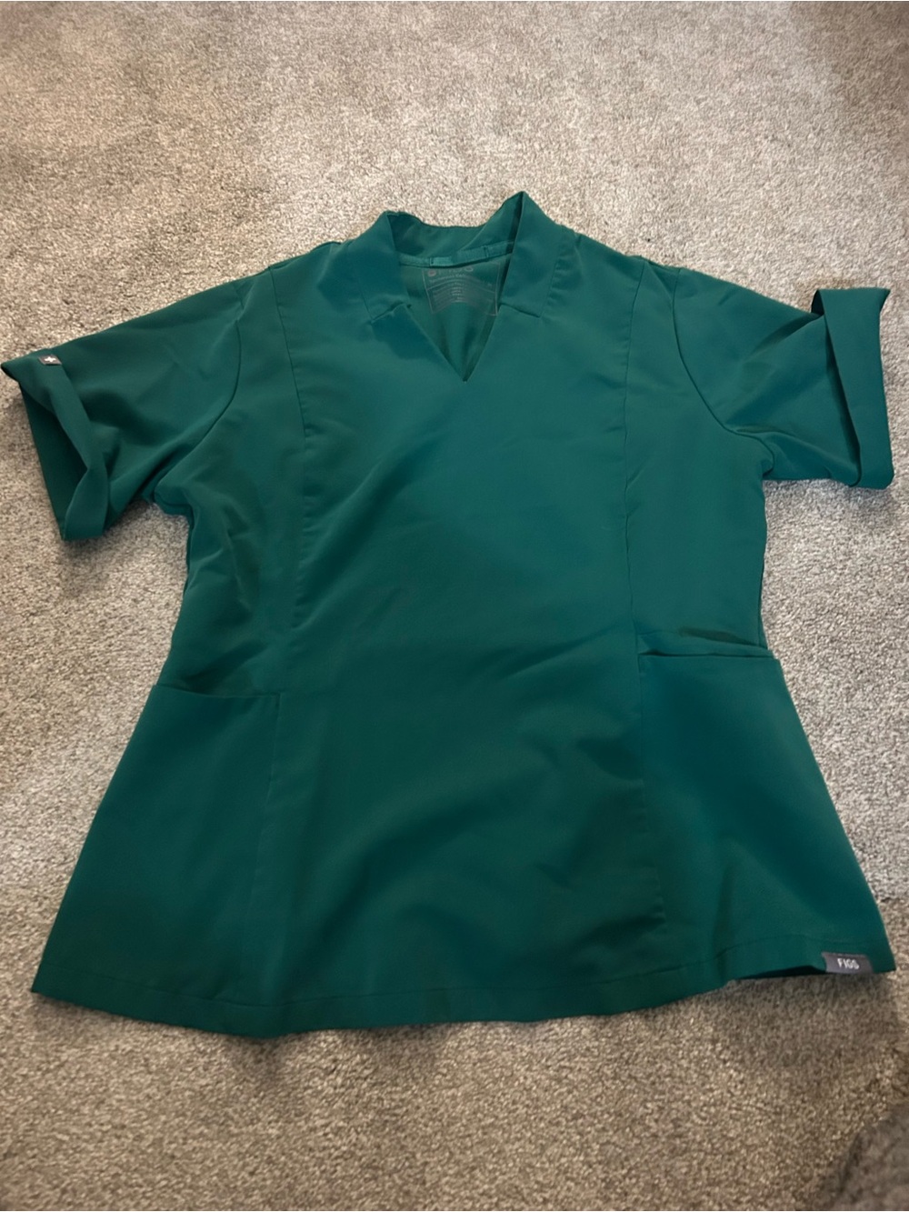 Figs Women's Hunter Green V-Neck Scrub top